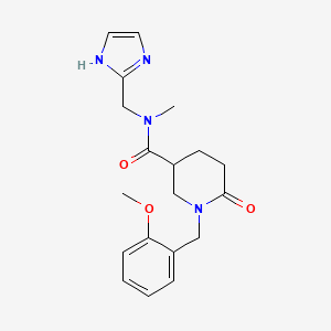 molecular formula C19H24N4O3 B5611311 N-(1H-imidazol-2-ylmethyl)-1-(2-methoxybenzyl)-N-methyl-6-oxo-3-piperidinecarboxamide 