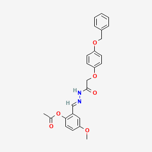 molecular formula C25H24N2O6 B5611316 2-(2-{[4-(benzyloxy)phenoxy]acetyl}carbonohydrazonoyl)-4-methoxyphenyl acetate 