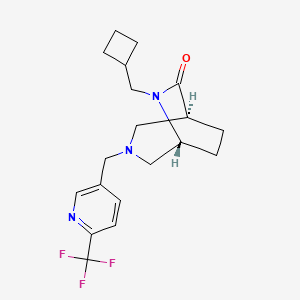 molecular formula C19H24F3N3O B5611322 (1S*,5R*)-6-(cyclobutylmethyl)-3-{[6-(trifluoromethyl)-3-pyridinyl]methyl}-3,6-diazabicyclo[3.2.2]nonan-7-one 