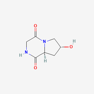 molecular formula C7H10N2O3 B561133 (7R,8aS)-7-羟基六氢吡咯并[1,2-a]嘧啶-1,4-二酮 CAS No. 107676-54-0