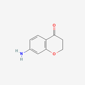 molecular formula C9H9NO2 B561134 7-Amino-2,3-dihydro-4H-1-benzopyran-4-one CAS No. 103440-75-1