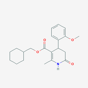 molecular formula C21H27NO4 B5611370 cyclohexylmethyl 4-(2-methoxyphenyl)-2-methyl-6-oxo-1,4,5,6-tetrahydro-3-pyridinecarboxylate 