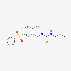 molecular formula C17H25N3O3S B5611413 N-propyl-7-(pyrrolidin-1-ylsulfonyl)-3,4-dihydroisoquinoline-2(1H)-carboxamide 