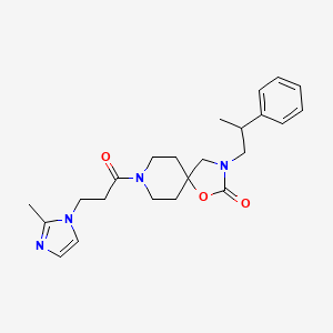 molecular formula C23H30N4O3 B5611440 8-[3-(2-methyl-1H-imidazol-1-yl)propanoyl]-3-(2-phenylpropyl)-1-oxa-3,8-diazaspiro[4.5]decan-2-one 