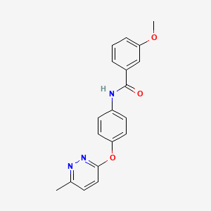 molecular formula C19H17N3O3 B5611465 3-methoxy-N-{4-[(6-methyl-3-pyridazinyl)oxy]phenyl}benzamide 