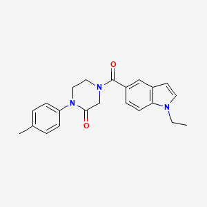 4-[(1-ethyl-1H-indol-5-yl)carbonyl]-1-(4-methylphenyl)-2-piperazinone