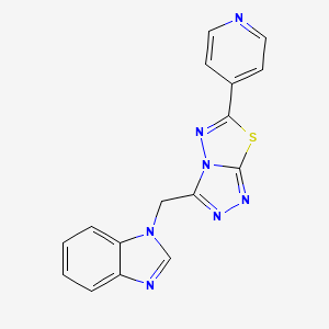 1-{[6-(4-pyridinyl)[1,2,4]triazolo[3,4-b][1,3,4]thiadiazol-3-yl]methyl}-1H-benzimidazole