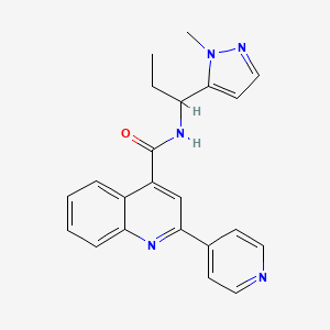 molecular formula C22H21N5O B5611503 N-[1-(1-methyl-1H-pyrazol-5-yl)propyl]-2-(4-pyridinyl)-4-quinolinecarboxamide 