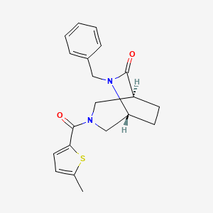 molecular formula C20H22N2O2S B5611509 (1S*,5R*)-6-benzyl-3-[(5-methyl-2-thienyl)carbonyl]-3,6-diazabicyclo[3.2.2]nonan-7-one 