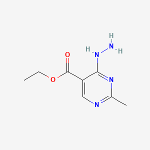molecular formula C8H12N4O2 B561152 Ethyl 4-hydrazinyl-2-methylpyrimidine-5-carboxylate CAS No. 101251-42-7