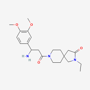 8-[3-amino-3-(3,4-dimethoxyphenyl)propanoyl]-2-ethyl-2,8-diazaspiro[4.5]decan-3-one hydrochloride