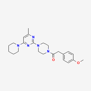 molecular formula C23H31N5O2 B5611564 2-{4-[(4-methoxyphenyl)acetyl]-1-piperazinyl}-4-methyl-6-(1-piperidinyl)pyrimidine 