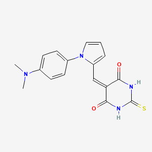 molecular formula C17H16N4O2S B5611568 5-({1-[4-(dimethylamino)phenyl]-1H-pyrrol-2-yl}methylene)-2-thioxodihydro-4,6(1H,5H)-pyrimidinedione 