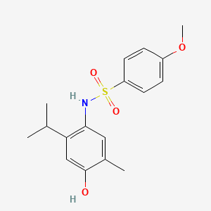 molecular formula C17H21NO4S B5611592 N-(4-hydroxy-2-isopropyl-5-methylphenyl)-4-methoxybenzenesulfonamide 