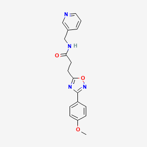 molecular formula C18H18N4O3 B5611606 3-[3-(4-methoxyphenyl)-1,2,4-oxadiazol-5-yl]-N-(3-pyridinylmethyl)propanamide 