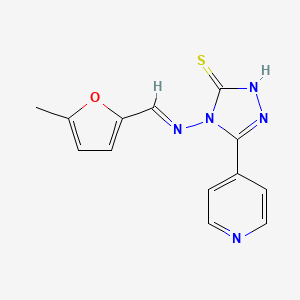 4-{[(5-methyl-2-furyl)methylene]amino}-5-(4-pyridinyl)-4H-1,2,4-triazole-3-thiol