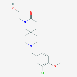 molecular formula C19H27ClN2O3 B5611635 9-(3-chloro-4-methoxybenzyl)-2-(2-hydroxyethyl)-2,9-diazaspiro[5.5]undecan-3-one 