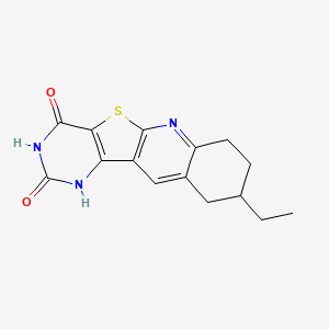 9-ethyl-4-hydroxy-7,8,9,10-tetrahydropyrimido[4',5':4,5]thieno[2,3-b]quinolin-2(1H)-one