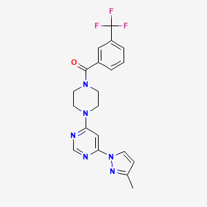 4-(3-methyl-1H-pyrazol-1-yl)-6-{4-[3-(trifluoromethyl)benzoyl]-1-piperazinyl}pyrimidine