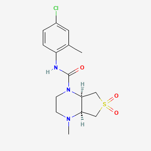 (4aR,7aS)-N-(4-chloro-2-methylphenyl)-1-methyl-6,6-dioxo-2,3,4a,5,7,7a-hexahydrothieno[3,4-b]pyrazine-4-carboxamide