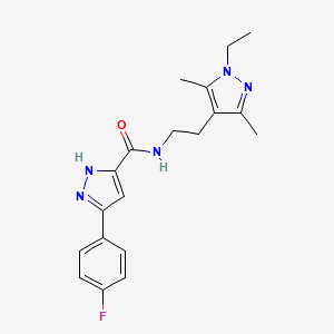 N-[2-(1-ethyl-3,5-dimethyl-1H-pyrazol-4-yl)ethyl]-3-(4-fluorophenyl)-1H-pyrazole-5-carboxamide