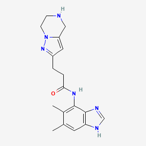 N-(5,6-dimethyl-1H-benzimidazol-7-yl)-3-(4,5,6,7-tetrahydropyrazolo[1,5-a]pyrazin-2-yl)propanamide dihydrochloride