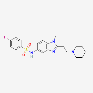 4-fluoro-N-{1-methyl-2-[2-(1-piperidinyl)ethyl]-1H-benzimidazol-5-yl}benzenesulfonamide