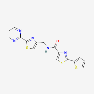 N-{[2-(2-pyrimidinyl)-1,3-thiazol-4-yl]methyl}-2-(2-thienyl)-1,3-thiazole-4-carboxamide