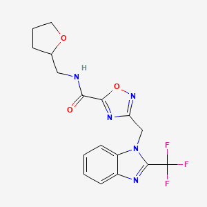 N-(tetrahydro-2-furanylmethyl)-3-{[2-(trifluoromethyl)-1H-benzimidazol-1-yl]methyl}-1,2,4-oxadiazole-5-carboxamide