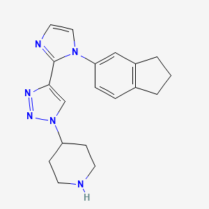4-{4-[1-(2,3-dihydro-1H-inden-5-yl)-1H-imidazol-2-yl]-1H-1,2,3-triazol-1-yl}piperidine hydrochloride