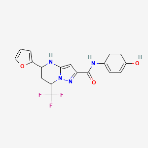 5-(2-furyl)-N-(4-hydroxyphenyl)-7-(trifluoromethyl)-4,5,6,7-tetrahydropyrazolo[1,5-a]pyrimidine-2-carboxamide