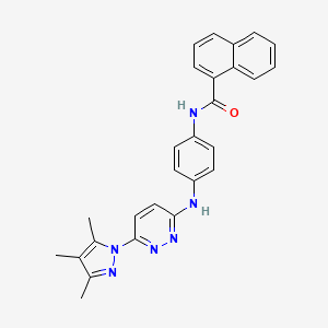 N-(4-{[6-(3,4,5-trimethyl-1H-pyrazol-1-yl)-3-pyridazinyl]amino}phenyl)-1-naphthamide