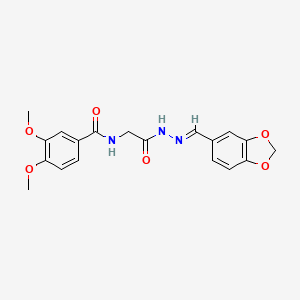 N-{2-[2-(1,3-benzodioxol-5-ylmethylene)hydrazino]-2-oxoethyl}-3,4-dimethoxybenzamide