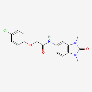 molecular formula C17H16ClN3O3 B5611919 2-(4-chlorophenoxy)-N-(1,3-dimethyl-2-oxo-2,3-dihydro-1H-benzimidazol-5-yl)acetamide 