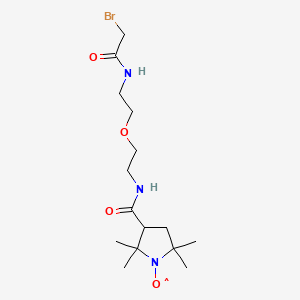 molecular formula C15H27BrN3O4 B561192 [3-({2-[2-(2-Bromoacetamido)ethoxy]ethyl}carbamoyl)-2,2,5,5-tetramethylpyrrolidin-1-yl]oxidanyl CAS No. 100900-39-8