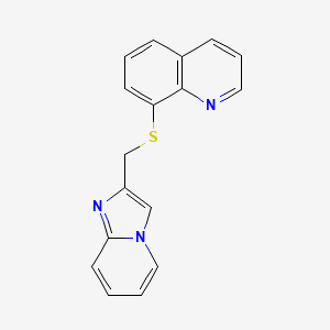 molecular formula C17H13N3S B5611941 8-[(imidazo[1,2-a]pyridin-2-ylmethyl)thio]quinoline 