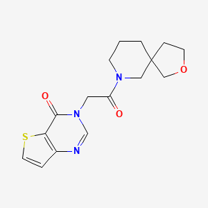 molecular formula C16H19N3O3S B5611958 3-[2-(2-oxa-7-azaspiro[4.5]dec-7-yl)-2-oxoethyl]thieno[3,2-d]pyrimidin-4(3H)-one 