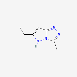 molecular formula C7H10N4 B561196 6-Ethyl-3-methyl-1H-pyrazolo[5,1-c][1,2,4]triazole CAS No. 110582-00-8