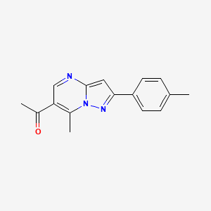molecular formula C16H15N3O B5611967 1-[7-methyl-2-(4-methylphenyl)pyrazolo[1,5-a]pyrimidin-6-yl]ethanone CAS No. 310422-26-5