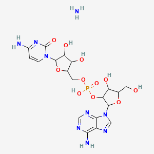 molecular formula C19H28N9O11P B561197 [5-(4-Amino-2-oxopyrimidin-1-yl)-3,4-dihydroxyoxolan-2-yl]methyl [2-(6-aminopurin-9-yl)-4-hydroxy-5-(hydroxymethyl)oxolan-3-yl] hydrogen phosphate;azane CAS No. 102029-84-5