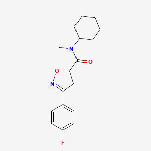 molecular formula C17H21FN2O2 B5611978 N-cyclohexyl-3-(4-fluorophenyl)-N-methyl-4,5-dihydro-5-isoxazolecarboxamide 