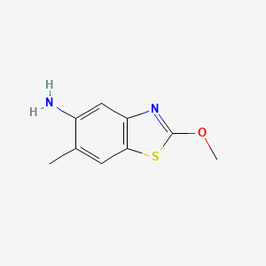 molecular formula C9H10N2OS B561199 2-Methoxy-6-methylbenzo[d]thiazol-5-amine CAS No. 102308-99-6
