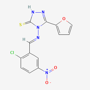 4-[(2-chloro-5-nitrobenzylidene)amino]-5-(2-furyl)-4H-1,2,4-triazole-3-thiol