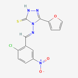 molecular formula C13H8ClN5O3S B5611992 4-[(2-chloro-5-nitrobenzylidene)amino]-5-(2-furyl)-4H-1,2,4-triazole-3-thiol 