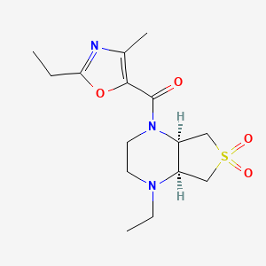 (4aR*,7aS*)-1-ethyl-4-[(2-ethyl-4-methyl-1,3-oxazol-5-yl)carbonyl]octahydrothieno[3,4-b]pyrazine 6,6-dioxide