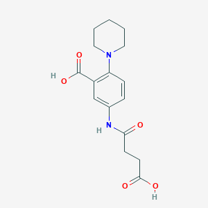 molecular formula C16H20N2O5 B5612016 5-[(3-carboxypropanoyl)amino]-2-(1-piperidinyl)benzoic acid 