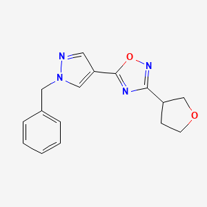 5-(1-benzyl-1H-pyrazol-4-yl)-3-(tetrahydrofuran-3-yl)-1,2,4-oxadiazole