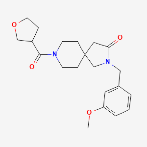 molecular formula C21H28N2O4 B5612060 2-(3-methoxybenzyl)-8-(tetrahydro-3-furanylcarbonyl)-2,8-diazaspiro[4.5]decan-3-one 