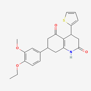 7-(4-ethoxy-3-methoxyphenyl)-4-(2-thienyl)-4,6,7,8-tetrahydro-2,5(1H,3H)-quinolinedione
