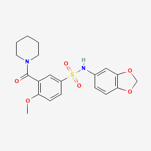 N-1,3-benzodioxol-5-yl-4-methoxy-3-(1-piperidinylcarbonyl)benzenesulfonamide